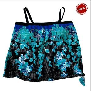 Azul Blue/Black Built In Bra Swimsuit Top Women's Plus Size 20W NWT | 73-12